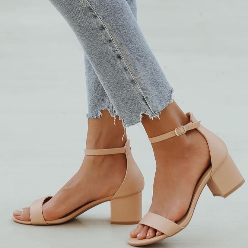 Lulus Harper almond ankle strap heels